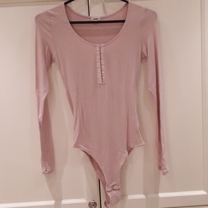 Pink bodysuit with front clasp